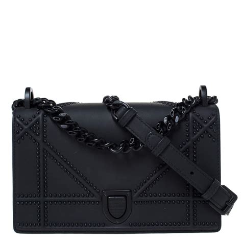 matte black dior bag|Dior Black leather bag.